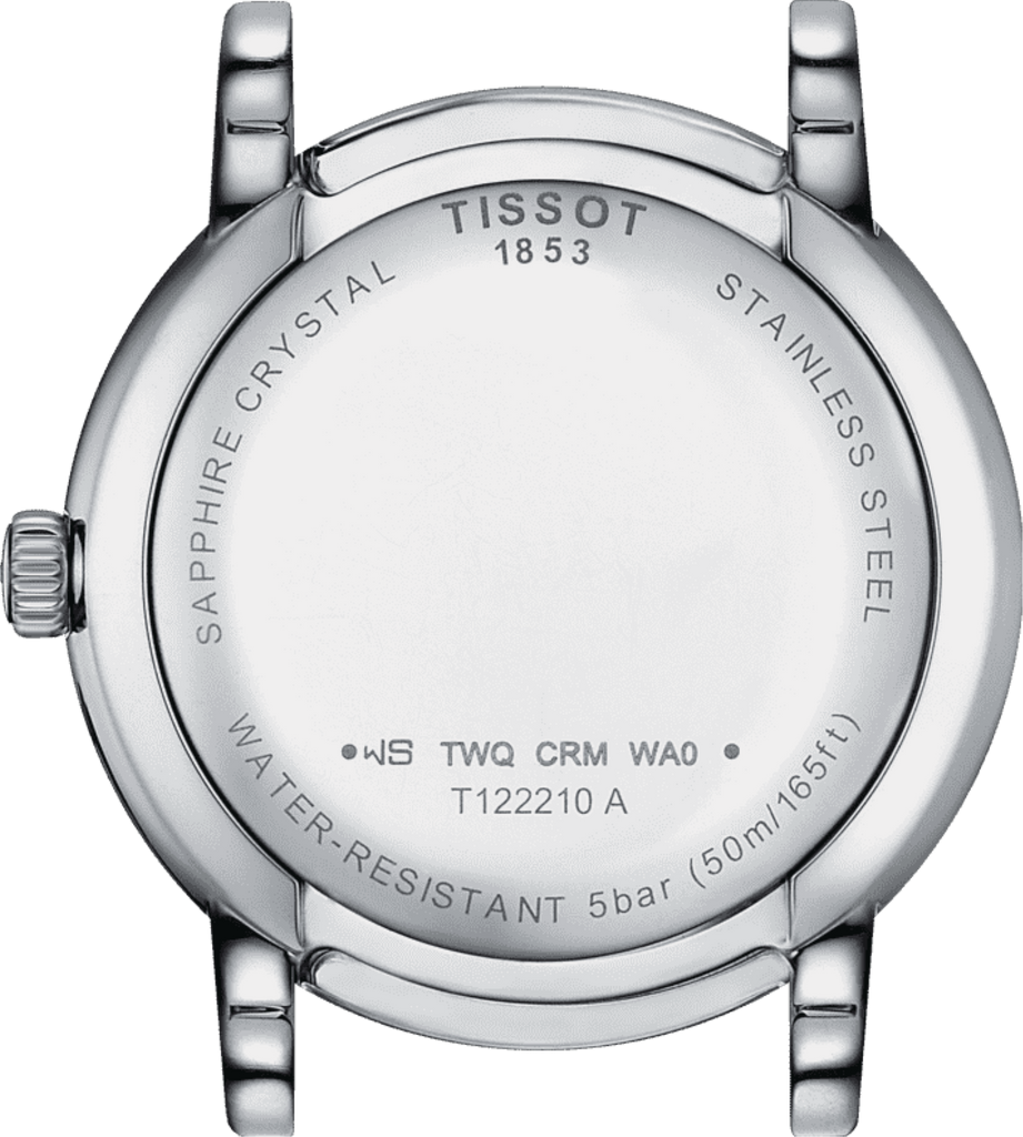 Tissot T Classic Carson Premium Lady Mother of Pearl Pink Dial Silver Steel Strap Watch For Women - T122.210.11.159.00