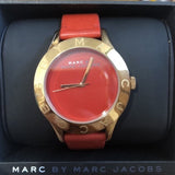Marc Jacobs Blade Red Dial Red Leather Strap Watch for Women - MBM1204