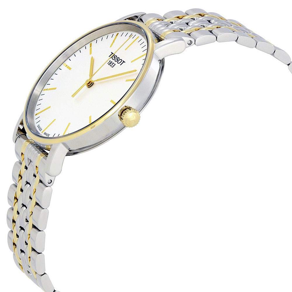 Tissot T Classic Everytime Small White Dial Two Tone Mesh Bracelet Watch For Women - T109.210.22.031.00