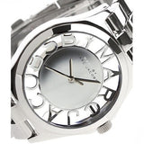 Marc Jacobs Henry Transparent Silver Dial Silver Steel Strap Watch for Women - MBM3205