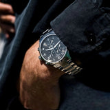 Tissot T Classic Chrono XL Black Dial Silver Steel Strap Watch For Men - T116.617.11.057.01