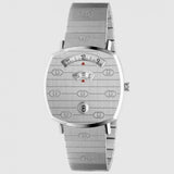 Gucci Grip Quartz Silver Dial Silver Steel Strap Watch For Women - YA157410