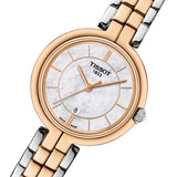 Tissot T Lady Flamingo Mother of Pearl White Dial Two Tone Steel Strap Watch For Women - T094.210.22.111.00