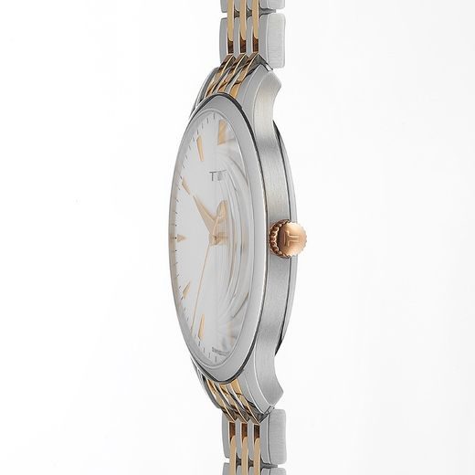 Tissot T Classic Tradition White Dial Two Tone Mesh Bracelet Watch For Men - T063.610.22.037.01