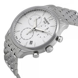 Tissot T Classic Tradition Chronograph White Dial Silver Steel Strap Watch For Men - T063.617.11.037.00