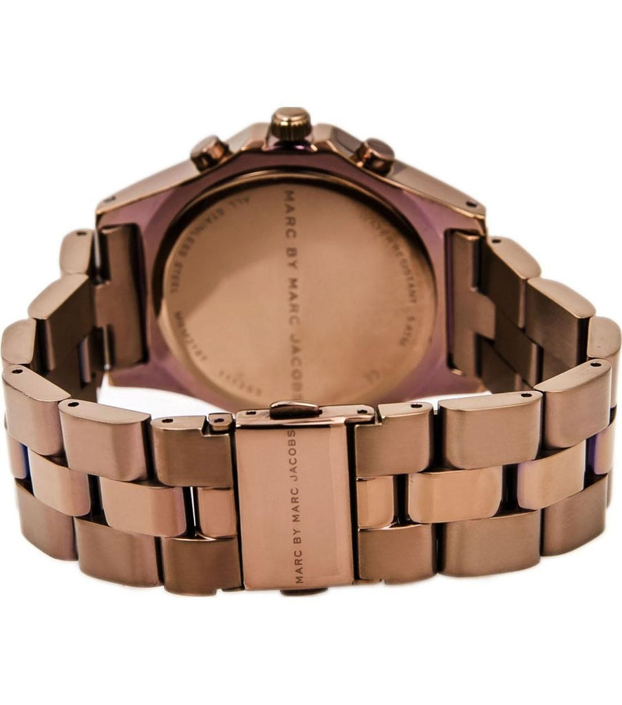 Marc Jacobs Blade Chronograph Brown Dial Brown Steel Strap Watch for Women - MBM3121