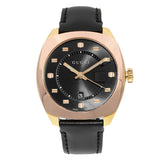 Gucci GG2570 Quartz Black Dial Black Leather Strap Watch For Men - YA142309