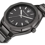 Maserati Stile Quartz Black Dial Black Steel Strap Watch For Men - R8853142001