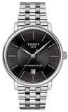 Tissot T Classic Carson Premium Powermatic 80 Black Dial Silver Steel Strap Watch For Men - T122.407.11.051.00