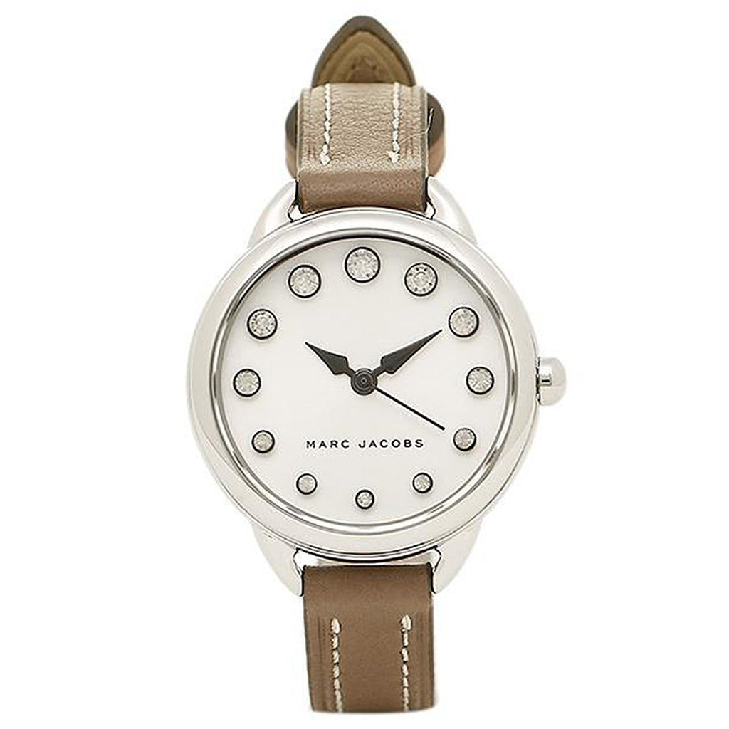 Marc Jacobs Betty White Dial Brown Leather Strap Watch for Women - MJ1480
