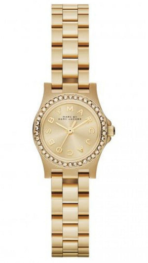 Marc Jacobs Henry Gold Dial Gold Steel Strap Watch for Women - MBM3277