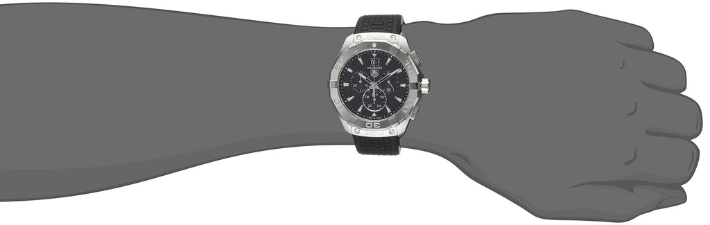 Tag Heuer Aquaracer Quartz Chronograph Black Dial Black Rubber Strap Watch for Men - CAY1110.FT6041