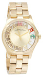 Marc Jacobs Henry Skeleton Gold Dial Gold Steel Strap Watch for Women - MBM3263