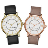 Marc Jacobs Roxy White Dial Cement Brown Leather Strap Watch for Women - MJ1533