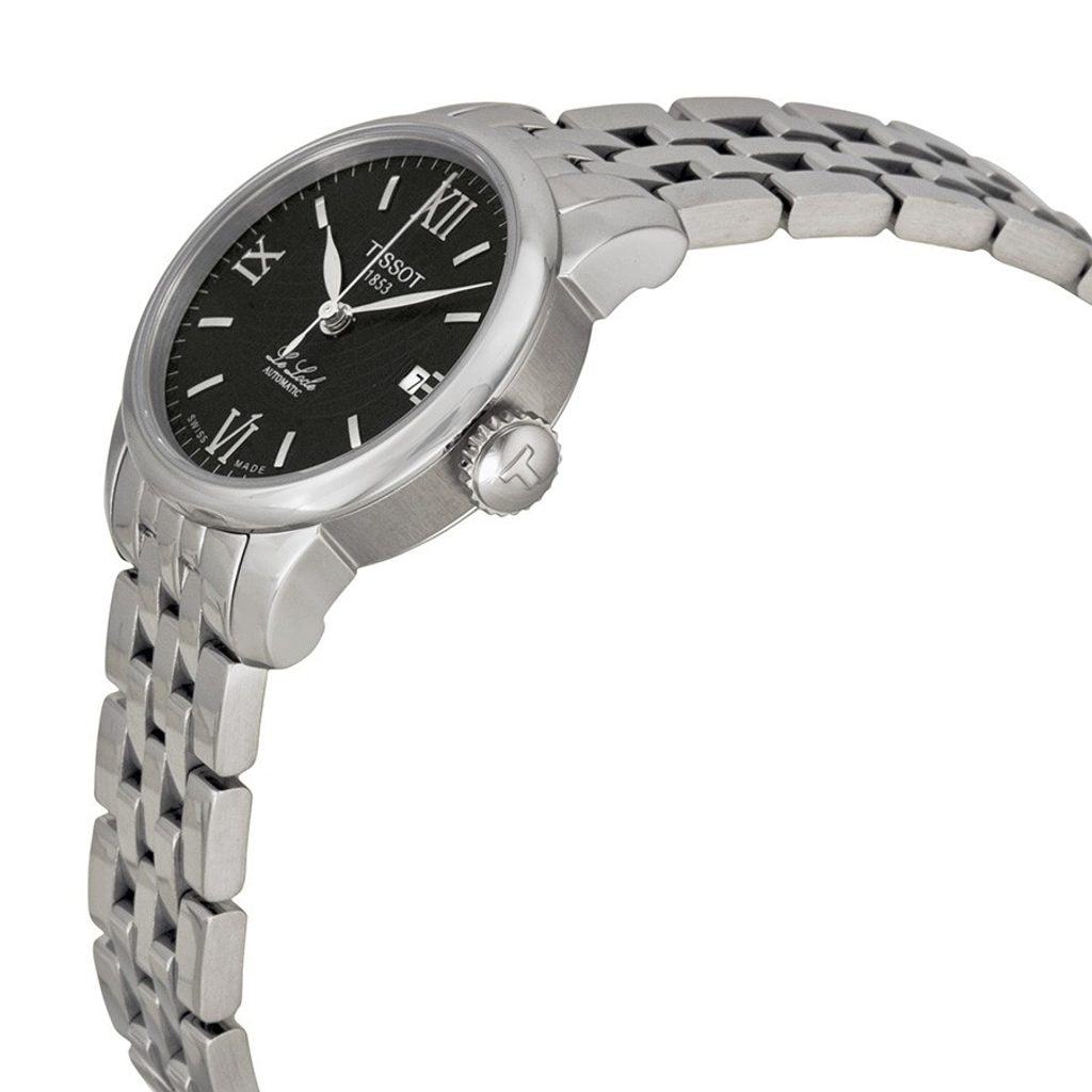 Tissot Le Locle Automatic Small Lady Black Dial Silver Steel Strap Watch For Women - T41.1.183.53
