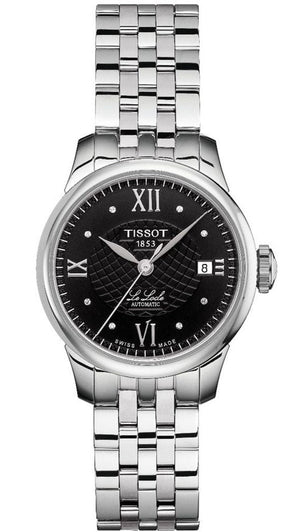 Tissot Le Locle Automatic Lady Black Dial Silver Steel Strap Watch For Women - T41.1.183.56