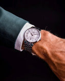 Tissot T Classic Carson Premium Powermatic 80 White Dial Silver Steel Strap Watch For Men - T122.407.11.031.00