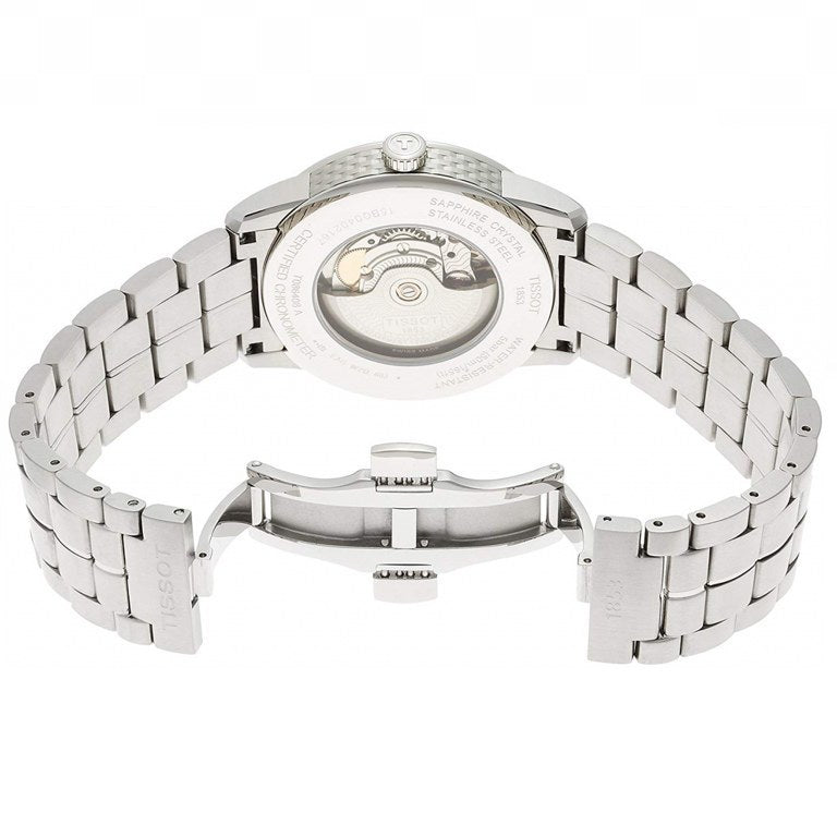 Tissot T Classic Luxury Powermatic 80 White Dial Silver Steel Strap Watch For Men - T086.408.11.016.00