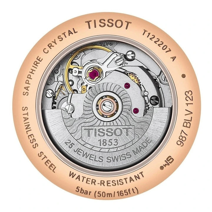 Tissot T Classic Carson Premium White Dial Rose Gold Steel Strap Watch for Women - T122.207.33.031.00