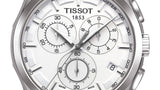 Tissot Couturier Chronograph White Dial Brown Leather Strap Watch For Men - T035.617.16.031.00