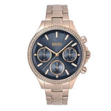 Hugo Boss Hera Blue Dial Gold Steel Strap Watch for Women - 1502566