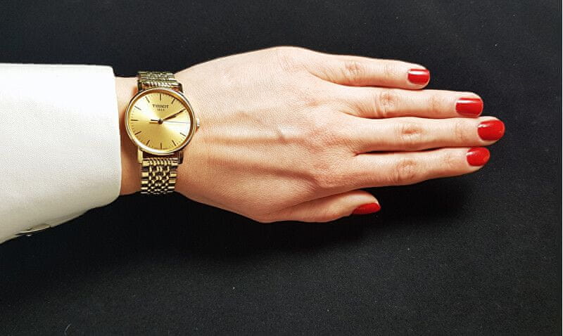 Tissot T Classic Everytime Desire Small Gold Dial Gold Mesh Bracelet Watch For Women - T109.210.33.021.00