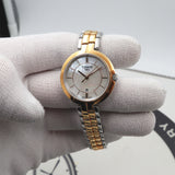 Tissot T Lady Flamingo Mother of Pearl White Dial Two Tone Steel Strap Watch For Women - T094.210.22.111.00