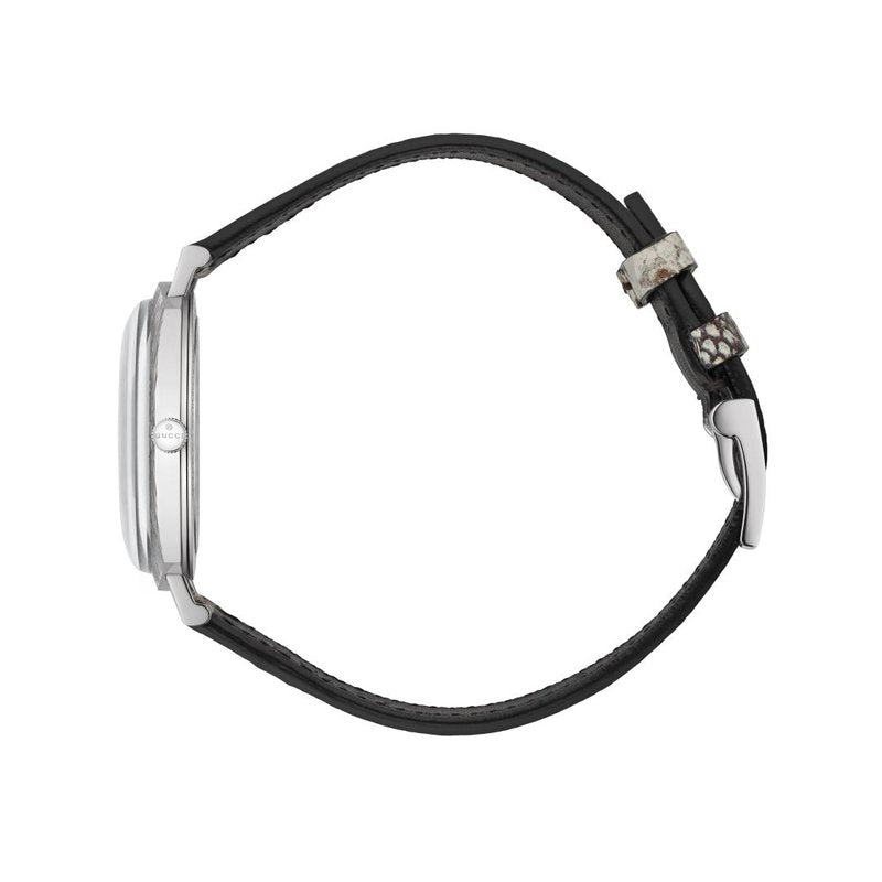 Gucci Grip Vintage Blue Dial Snakeskin Brown Leather Strap Watch for Women - YA152401