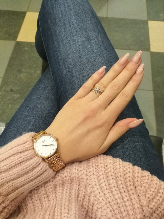 Tissot T Classic Everytime Small White Dial Rose Gold Mesh Bracelet Watch For Women - T109.210.33.031.00