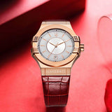 Maserati Potenza Silver Dial Red Leather Strap Watch For Women - R8851108501