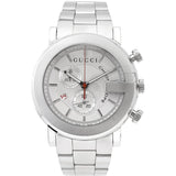 Gucci G Chrono Chronograph White Dial Silver Steel Strap Watch For Men - YA101339