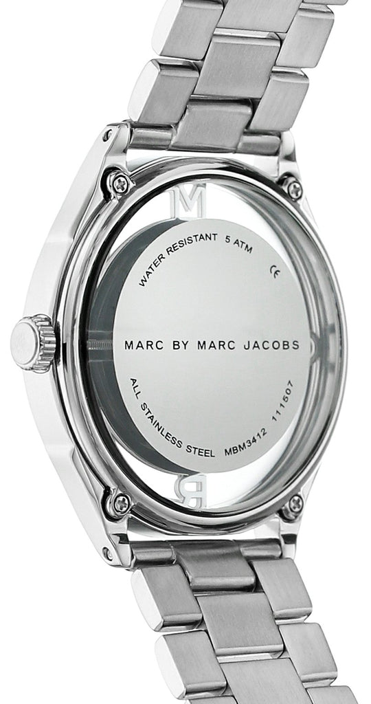 Marc Jacobs Tether Transparent Silver Dial Silver Steel Strap Watch for Women - MBM3412