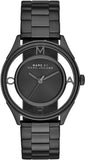 Marc Jacobs Tether Transparent Black Dial Black Steel Strap Watch for Women - MBM3415
