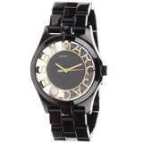 Marc Jacobs Henry Transparent Black Dial Black Steel Strap Watch for Women - MBM3255