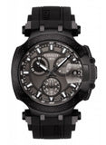 Tissot T Race Chronograph Anthracite Black Dial Black Silicone Strap Watch For Men - T115.417.37.061.03