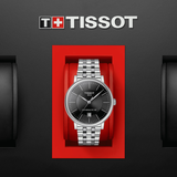 Tissot T Classic Carson Premium Powermatic 80 Black Dial Silver Steel Strap Watch For Men - T122.407.11.051.00