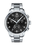 Tissot T Classic Chrono XL Black Dial Silver Steel Strap Watch For Men - T116.617.11.057.01