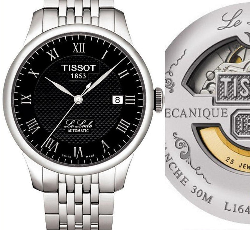 Tissot T Classic Le Locle Powermatic 80 Black Dial Silver Steel Strap Watch For Women - T41.1.483.53