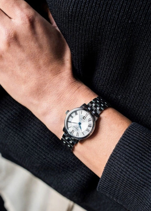 Tissot T Classic Carson Premium Automatic Lady Silver Dial Silver Steel Strap Watch for Women - T122.207.11.033.00