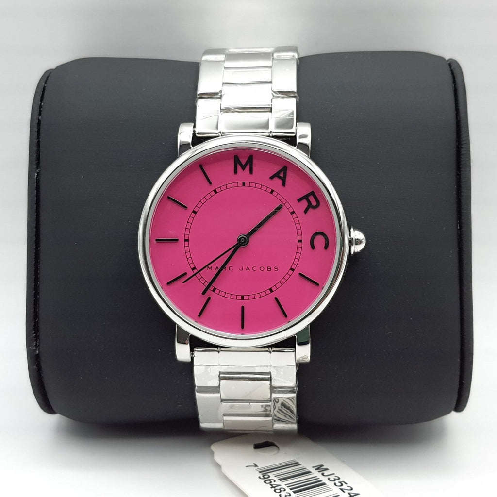 Marc Jacobs Roxy Pink Dial Silver Steel Strap Watch for Women - MJ3528