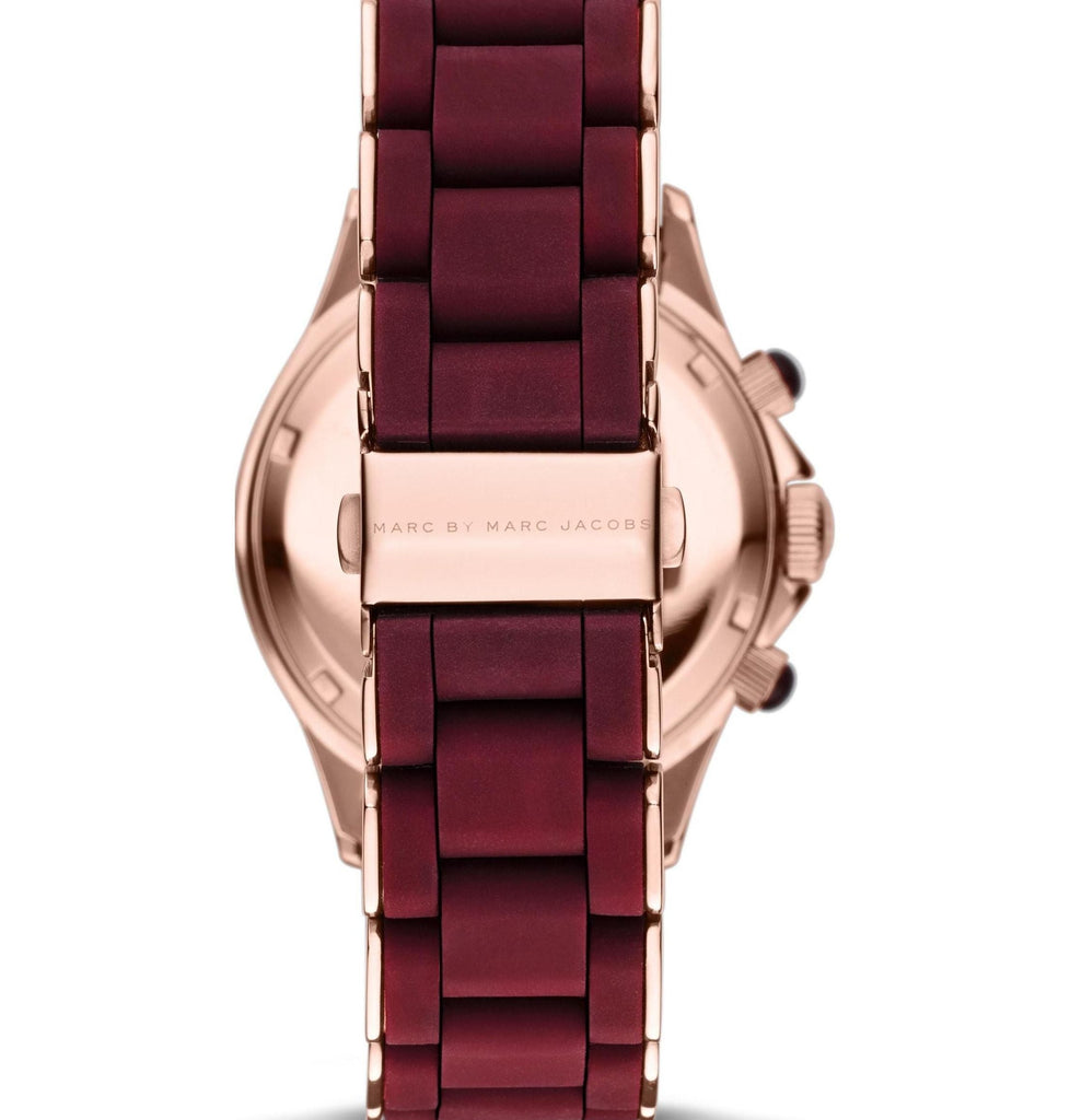 Marc Jacobs Rock Chronograph Red Dial Red Silicone Strap Watch for Women - MBM2596