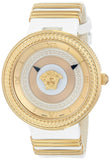 Versace V Metal Icon Gold Dial White & Gold Strap Watch for Women - VLC040014
