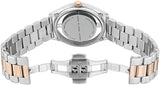 Marc Jacobs Tether Transparent White Dial Two Tone Steel Strap Watch for Women - MBM3436