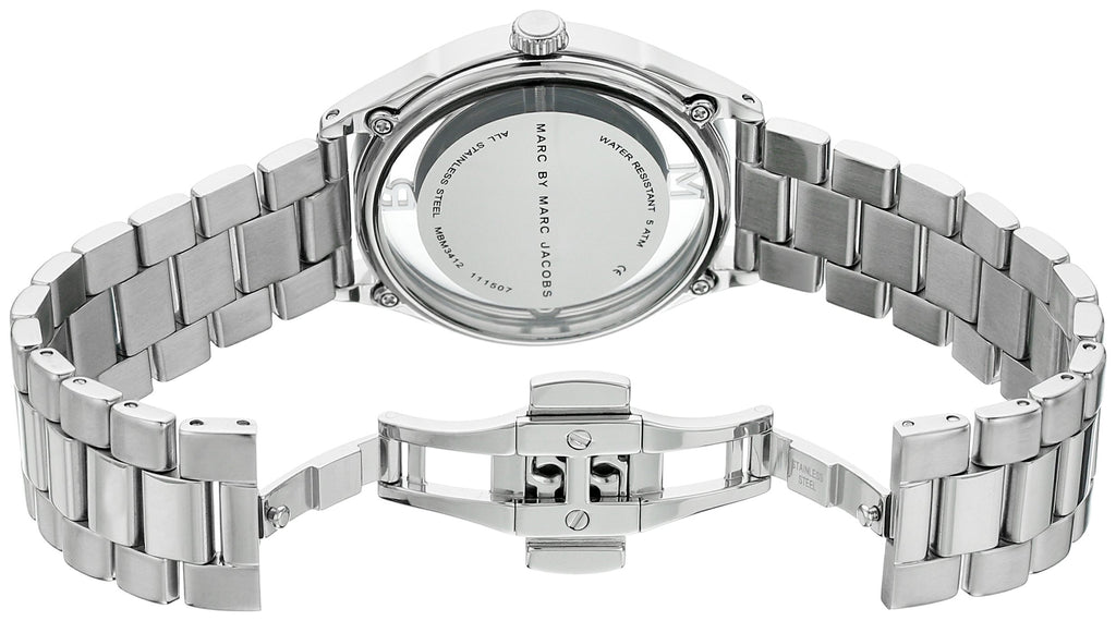 Marc Jacobs Tether Transparent Silver Dial Silver Steel Strap Watch for Women - MBM3412