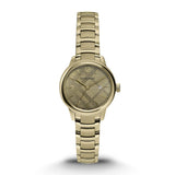 Burberry The Classic Champagne Dial Gold Steel Strap Watch for Women - BU10109
