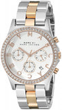 Marc Jacobs Henry Chronograph Silver Dial Two Tone Steel Strap Watch for Women - MBM3106