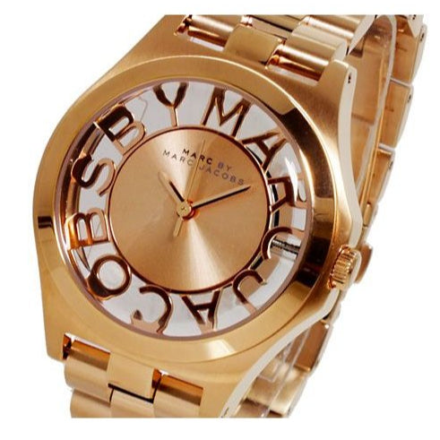 Marc Jacobs Henry Rose Gold Dial Rose Gold Steel Strap Watch for Women - MBM3293