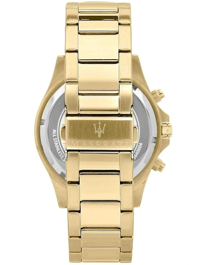 Maserati SFIDA Quartz Yellow Dial Gold Strap Watch For Men - R8873640005
