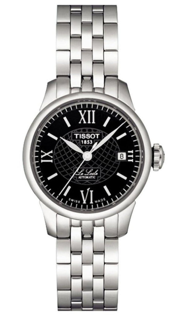 Tissot Le Locle Automatic Small Lady Black Dial Silver Steel Strap Watch For Women - T41.1.183.53