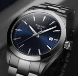 Tissot Gentleman Blue Dial Silver Steel Strap Watch For Men - T127.410.11.041.00